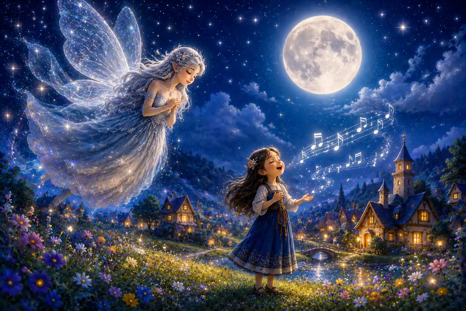 Moon Fairy Listening to a Girl Singing