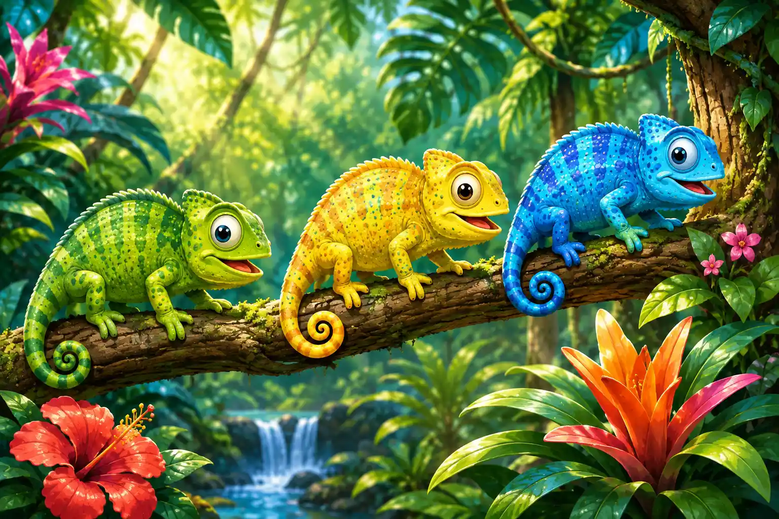 Chameleons can change colors to communicate and blend into their surroundings.