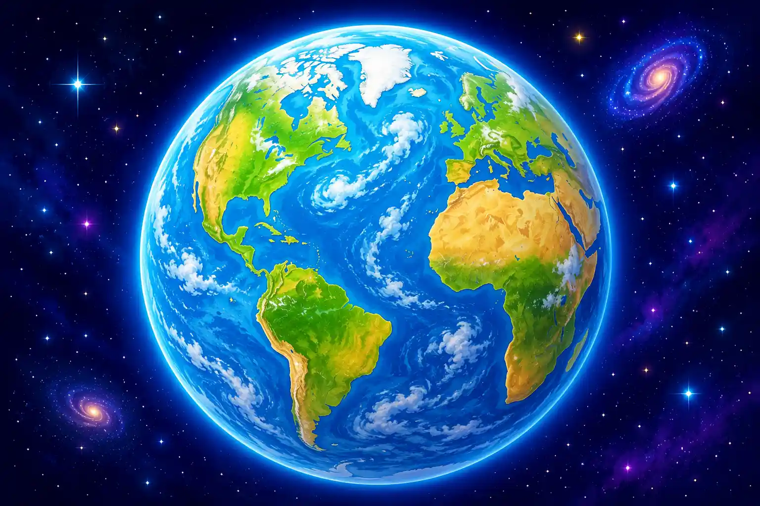 Earth covered mostly by water
