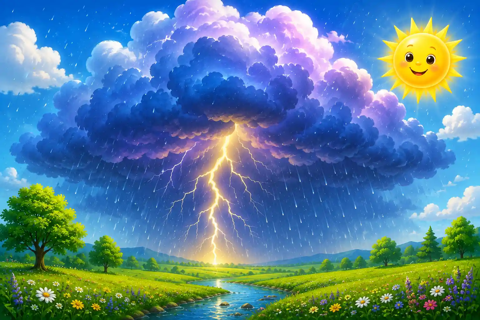 Lightning bolt during storm