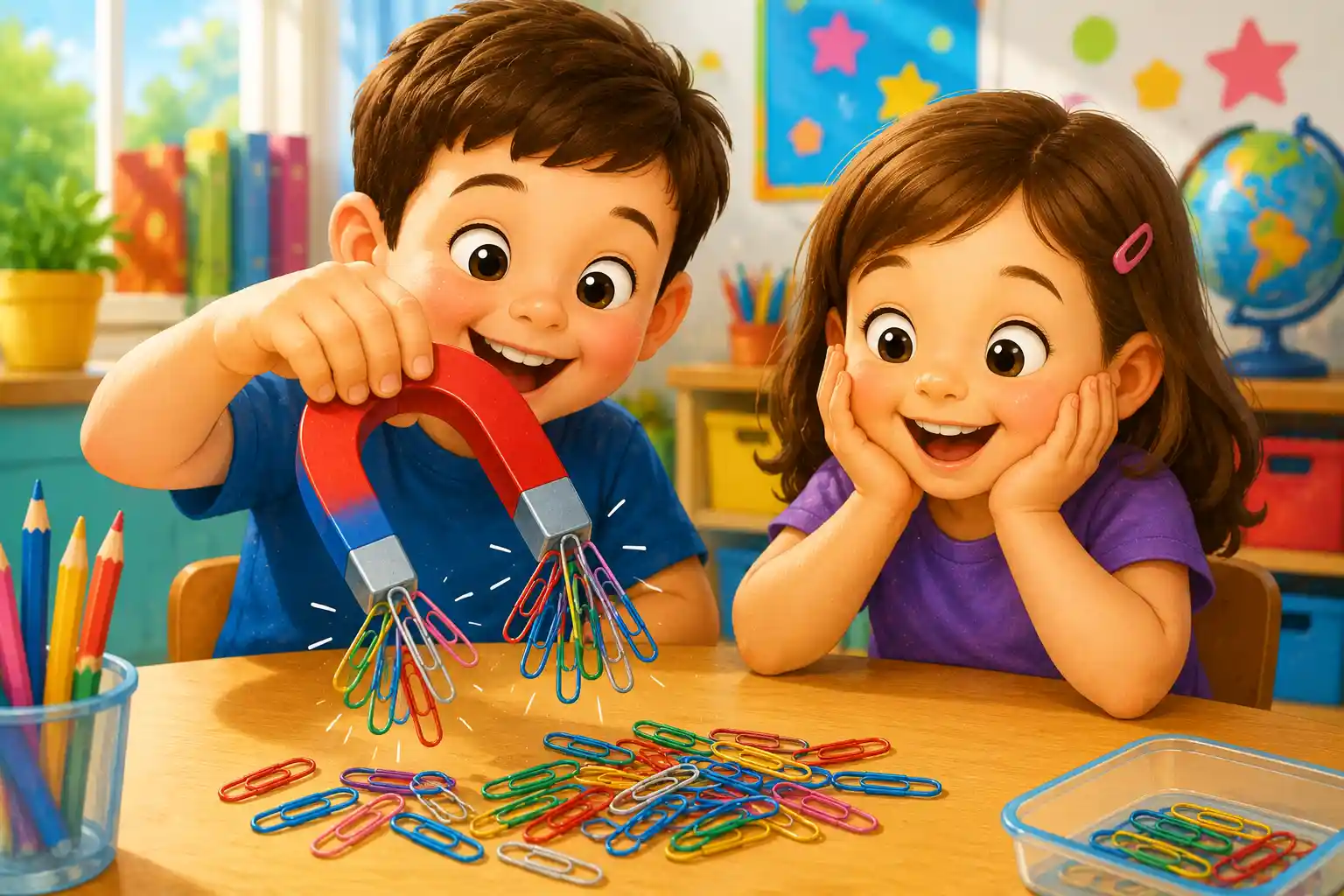Magnet attracting metal objects