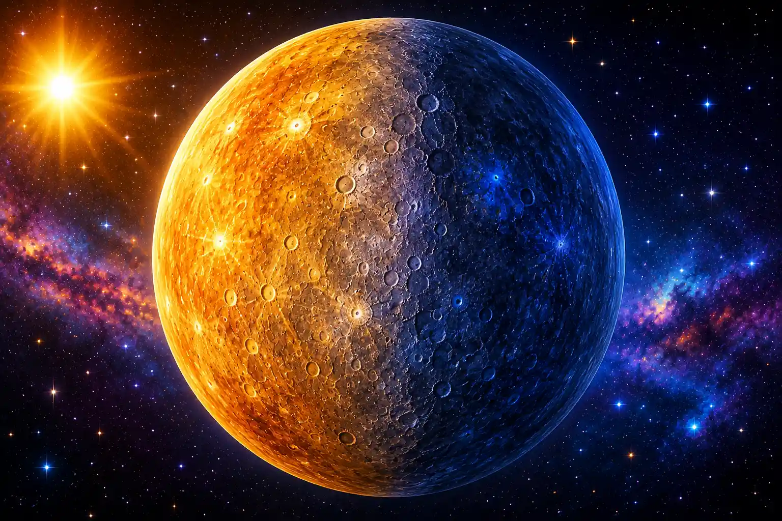 Mercury with hot and cold sides