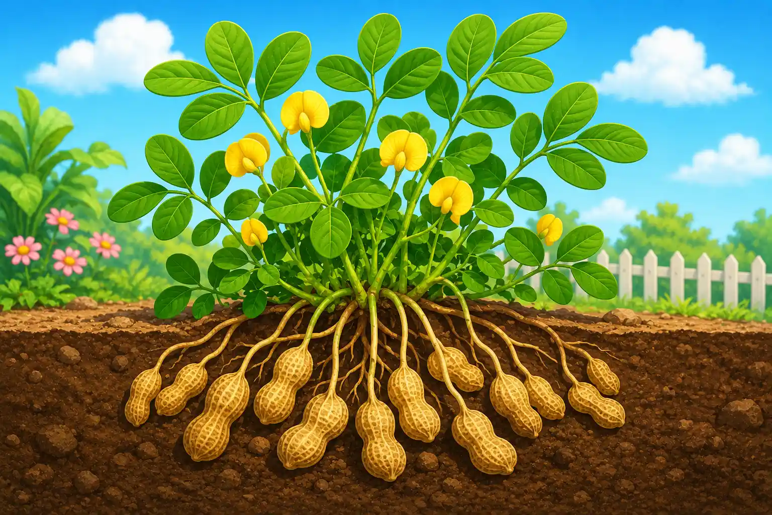 Peanuts growing underground