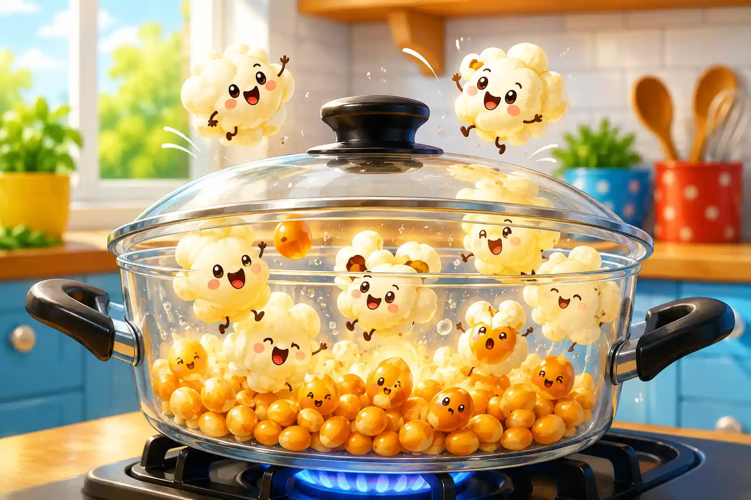Popcorn kernels popping