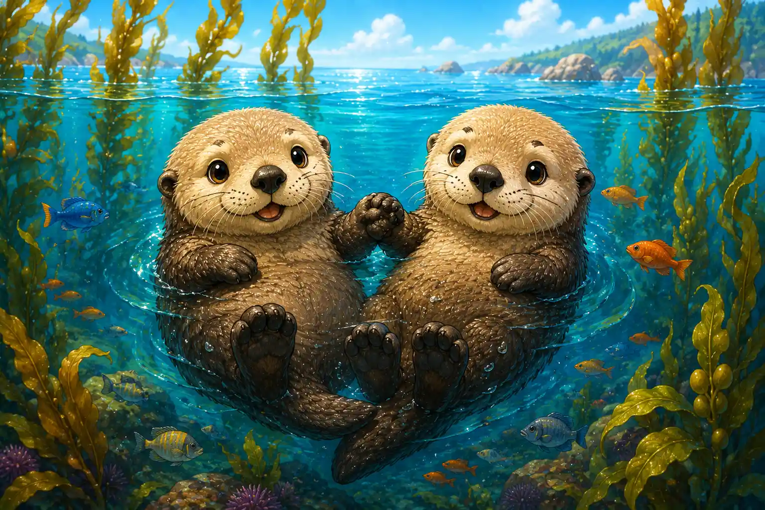 Sea otters hold hands while sleeping so they do not drift apart.