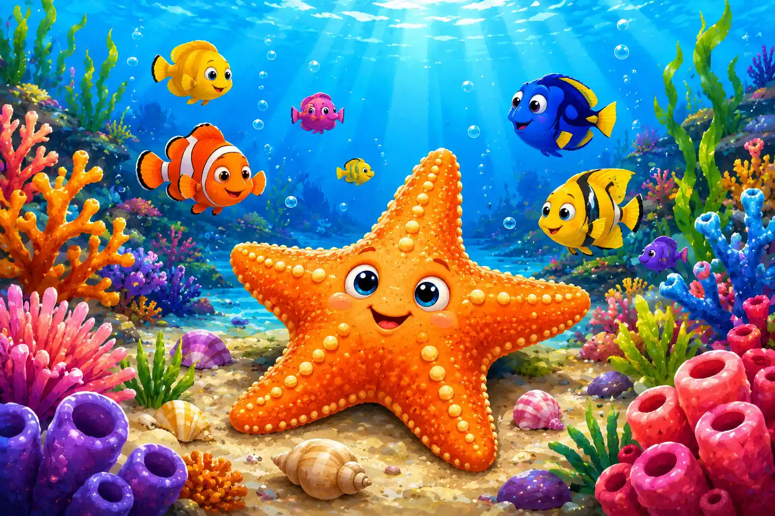Starfish on ocean floor
