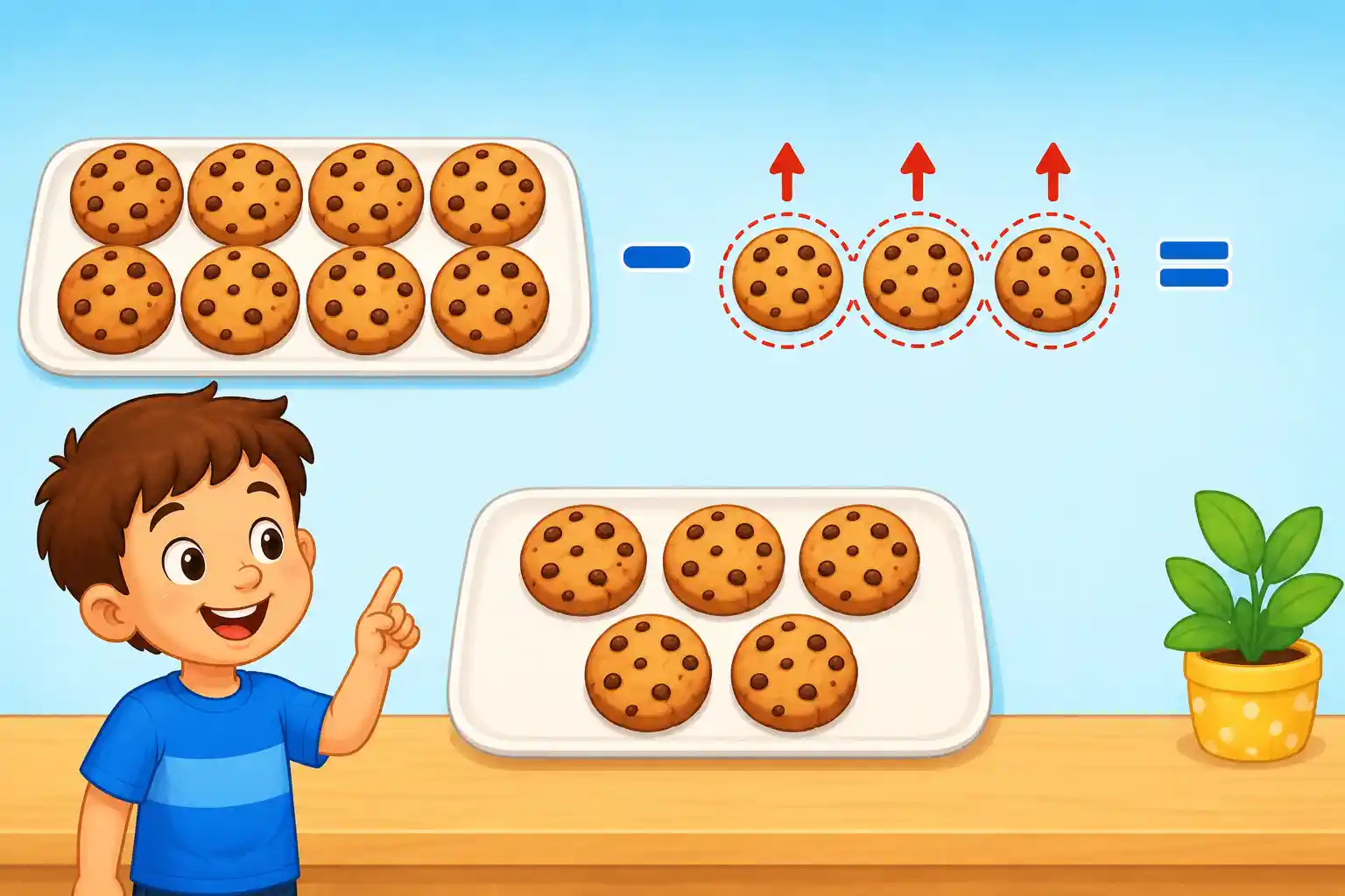 Cookies: What is 8 − 3?