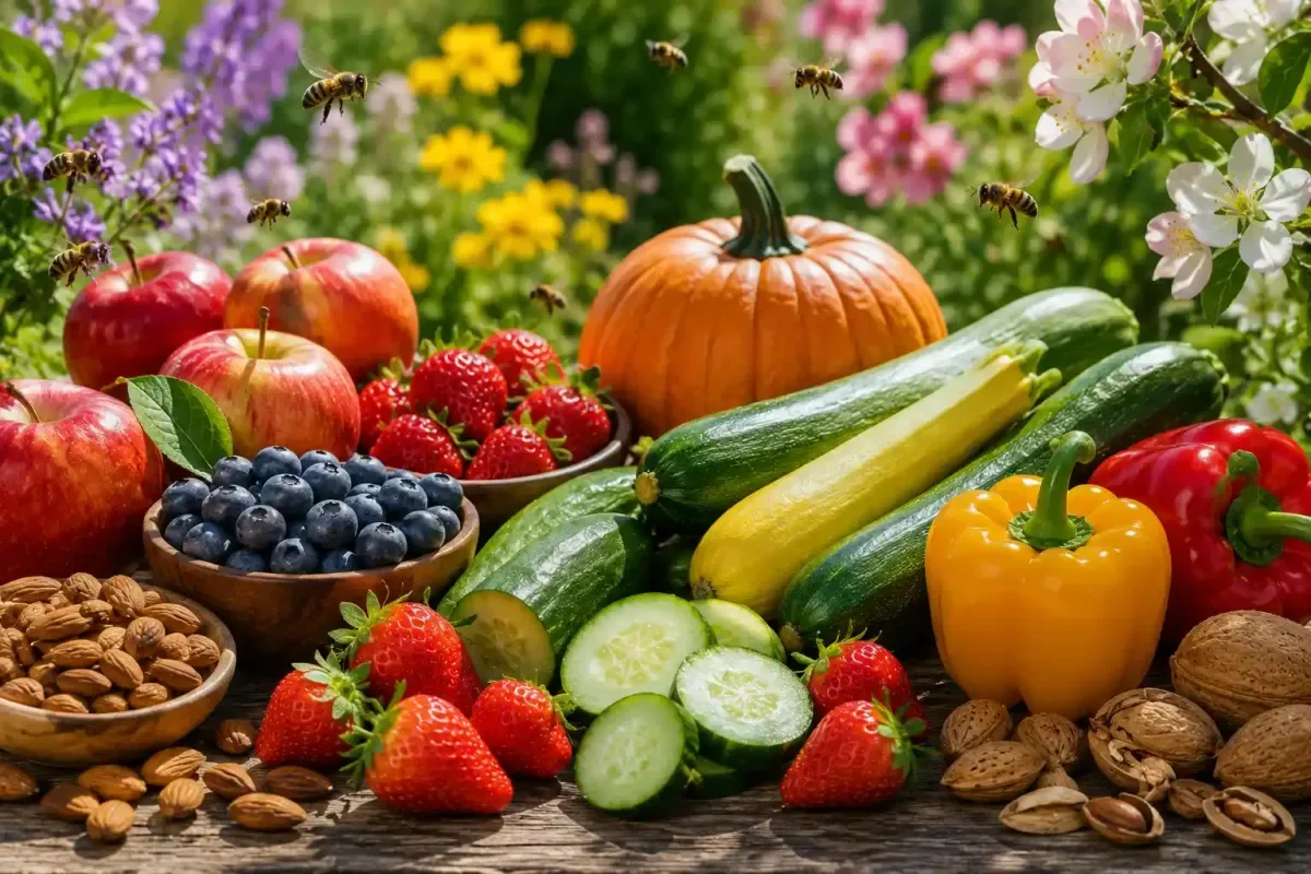Fruits and vegetables that depend on bee pollination