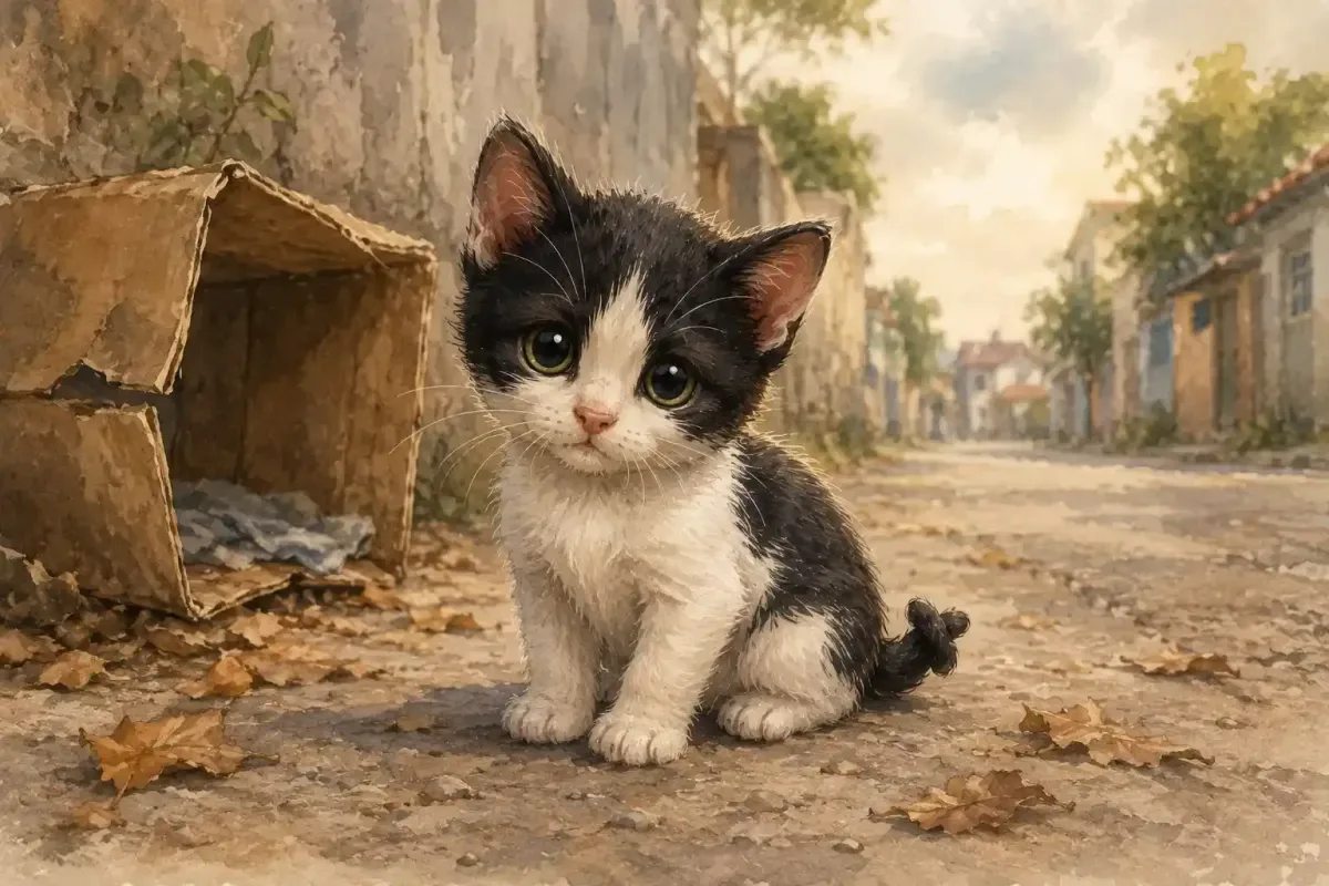 Baby Chiki alone outside