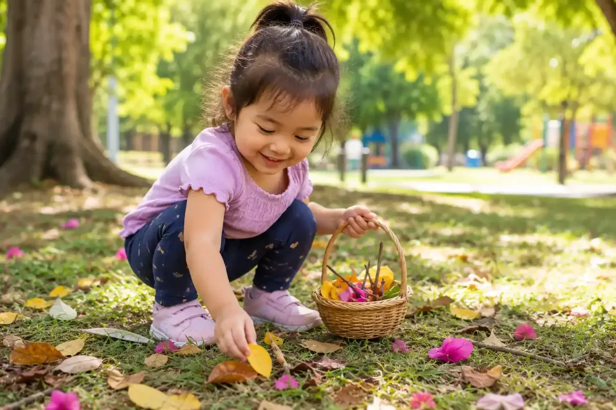 Collecting Nature Items for Craft Time