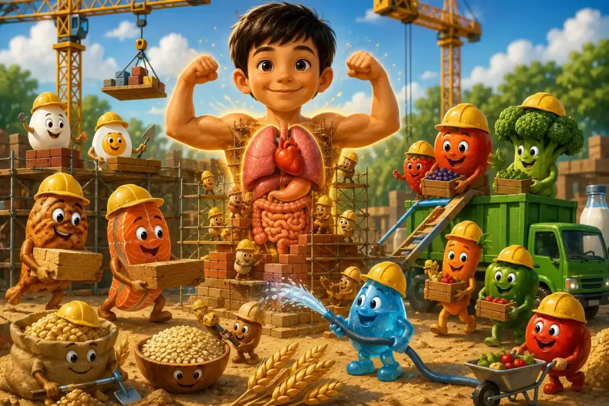Healthy foods working together to help the body