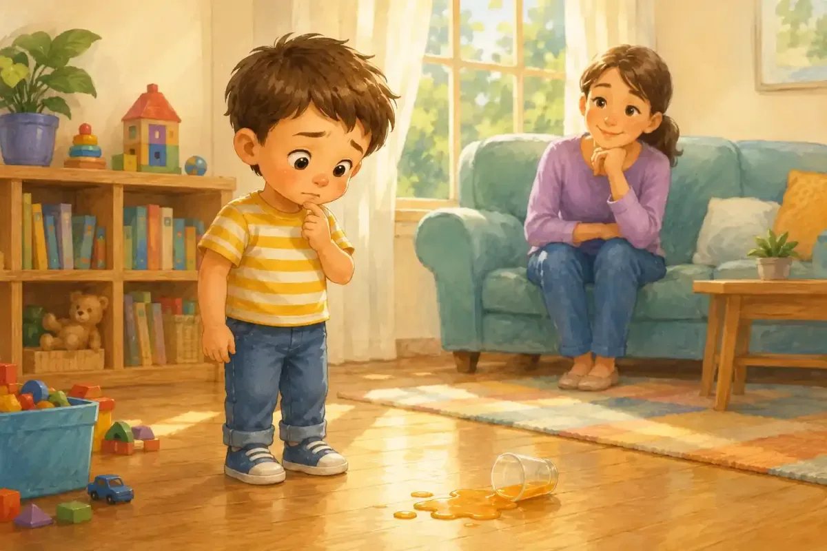Parent thanking child for being honest