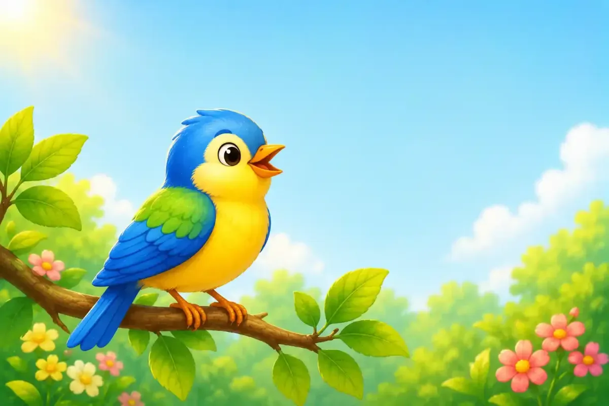 Colorful bird on a branch