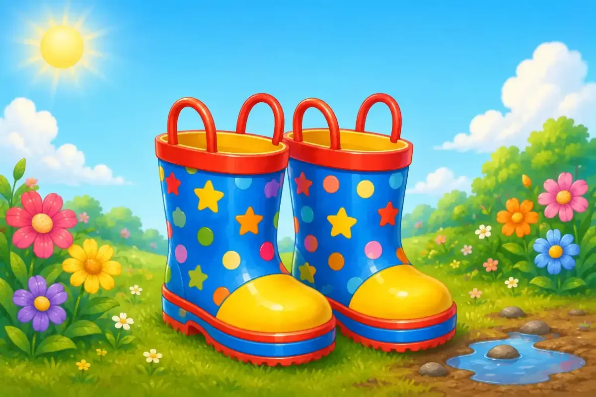 Colorful children's rain boots