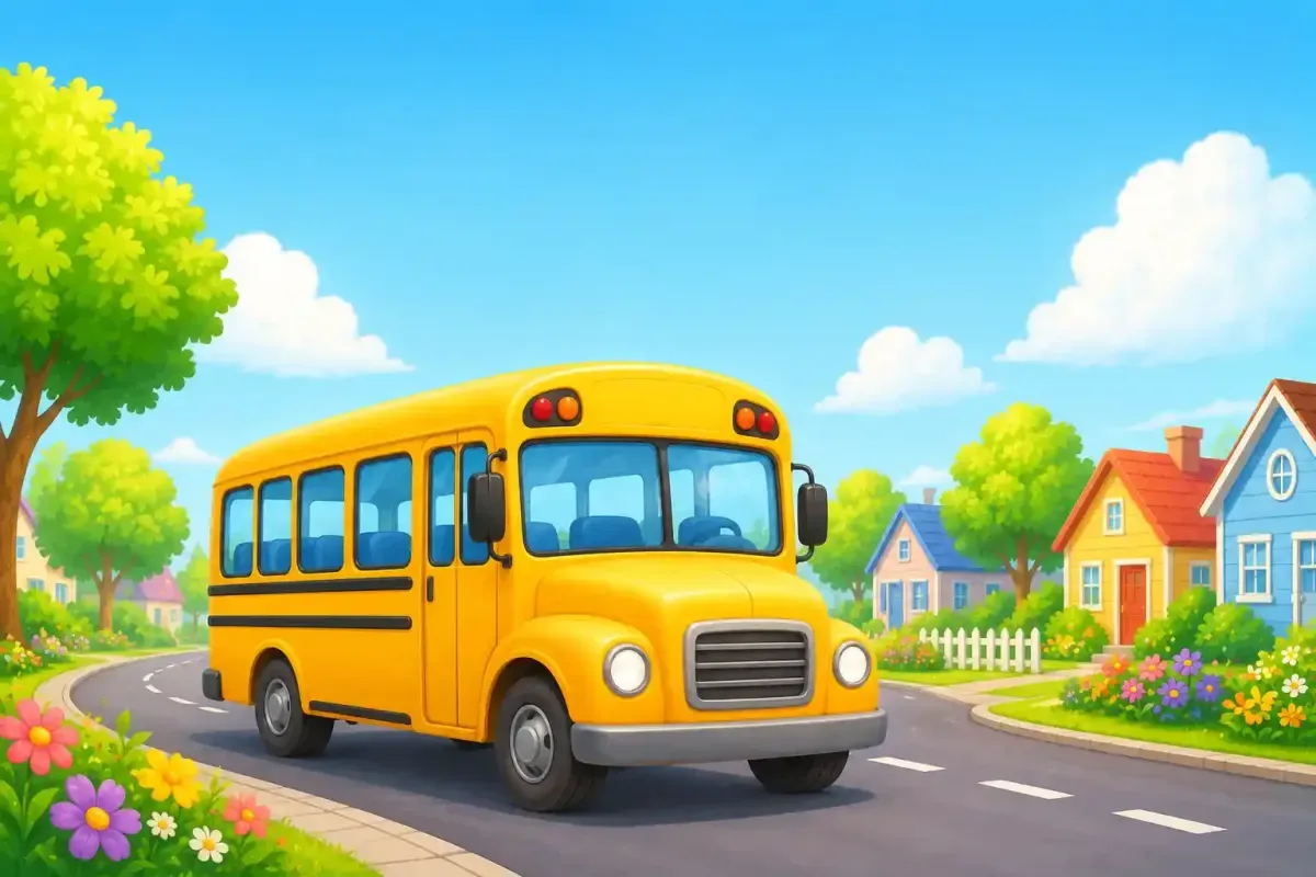 Yellow bus for kids