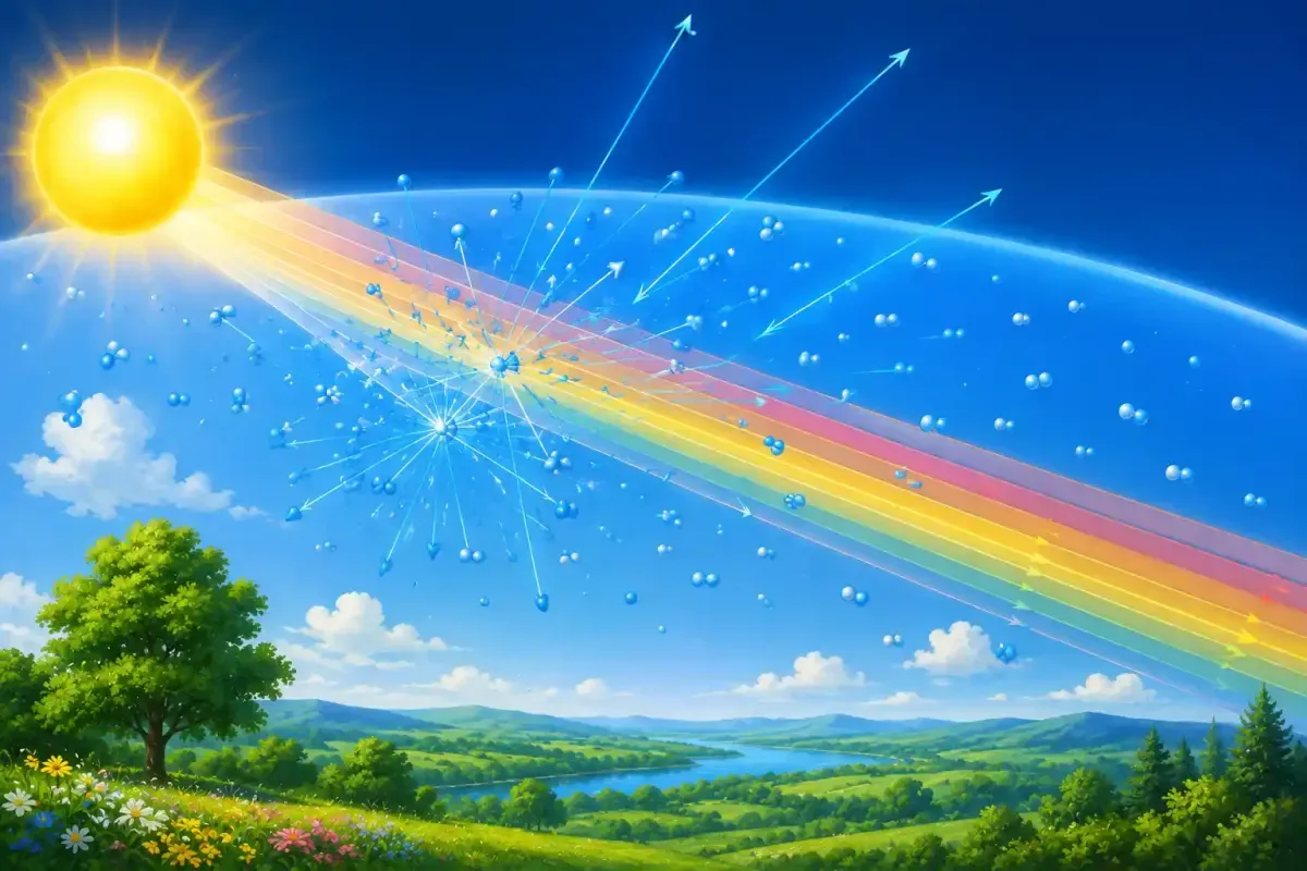 Blue Light Scattering Through Earth's Atmosphere