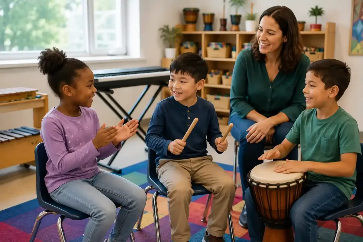 Children Creating Their Own Musical Rhythm