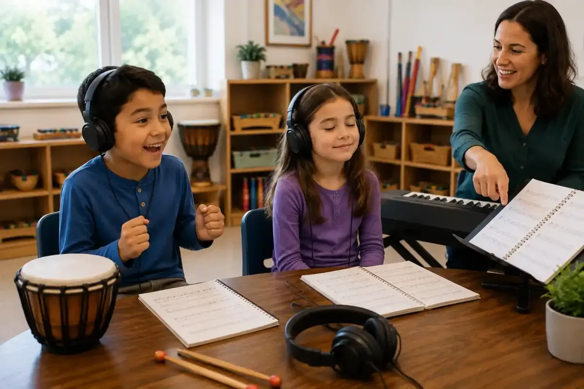 Children Exploring Different Musical Moods