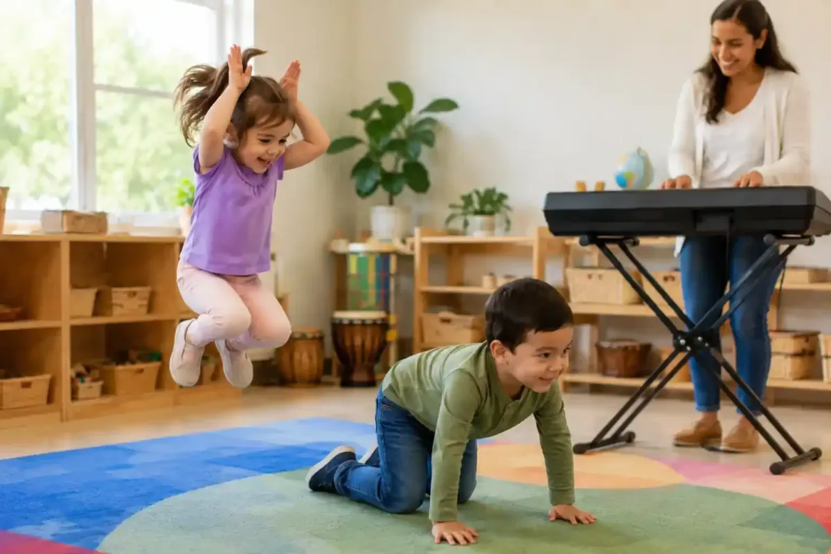 Preschool Children Moving to Fast and Slow Music