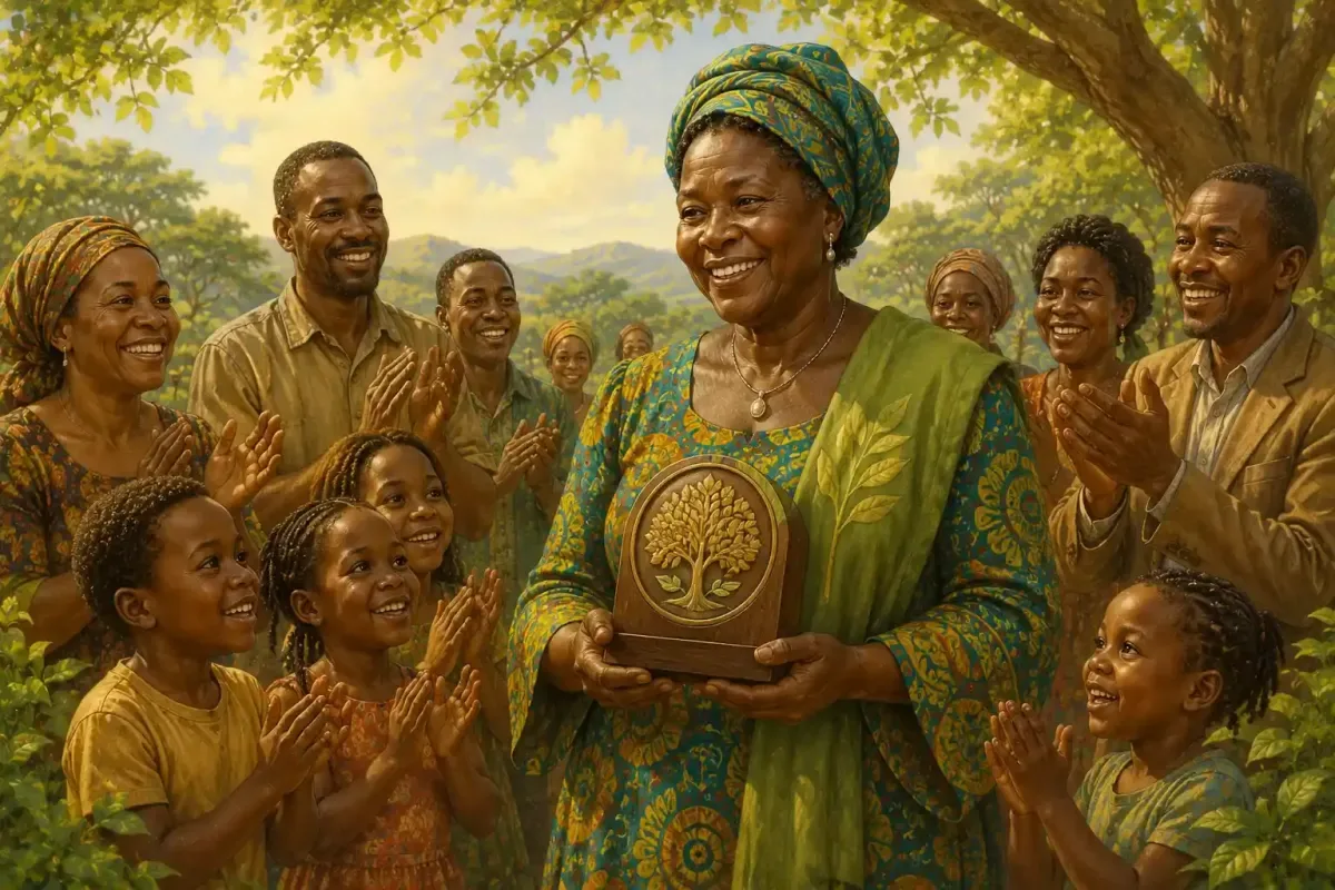 Wangari Maathai Receiving the Nobel Peace Prize