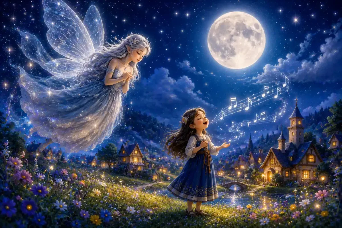 Moon Fairy Listening to a Girl Singing