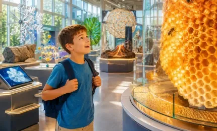 Young explorer discovering the amazing world of hexagons
