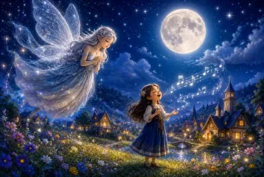 Moon Fairy Listening to a Girl Singing