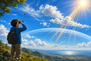 Young Explorer Studying the Blue Sky