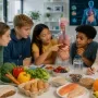 Older kids learning about healthy food science
