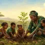 Wangari Maathai Planting a Tree With Children