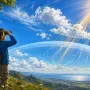 Young Explorer Studying the Blue Sky