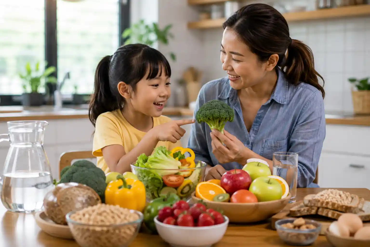 Child learning how healthy foods nourish the body