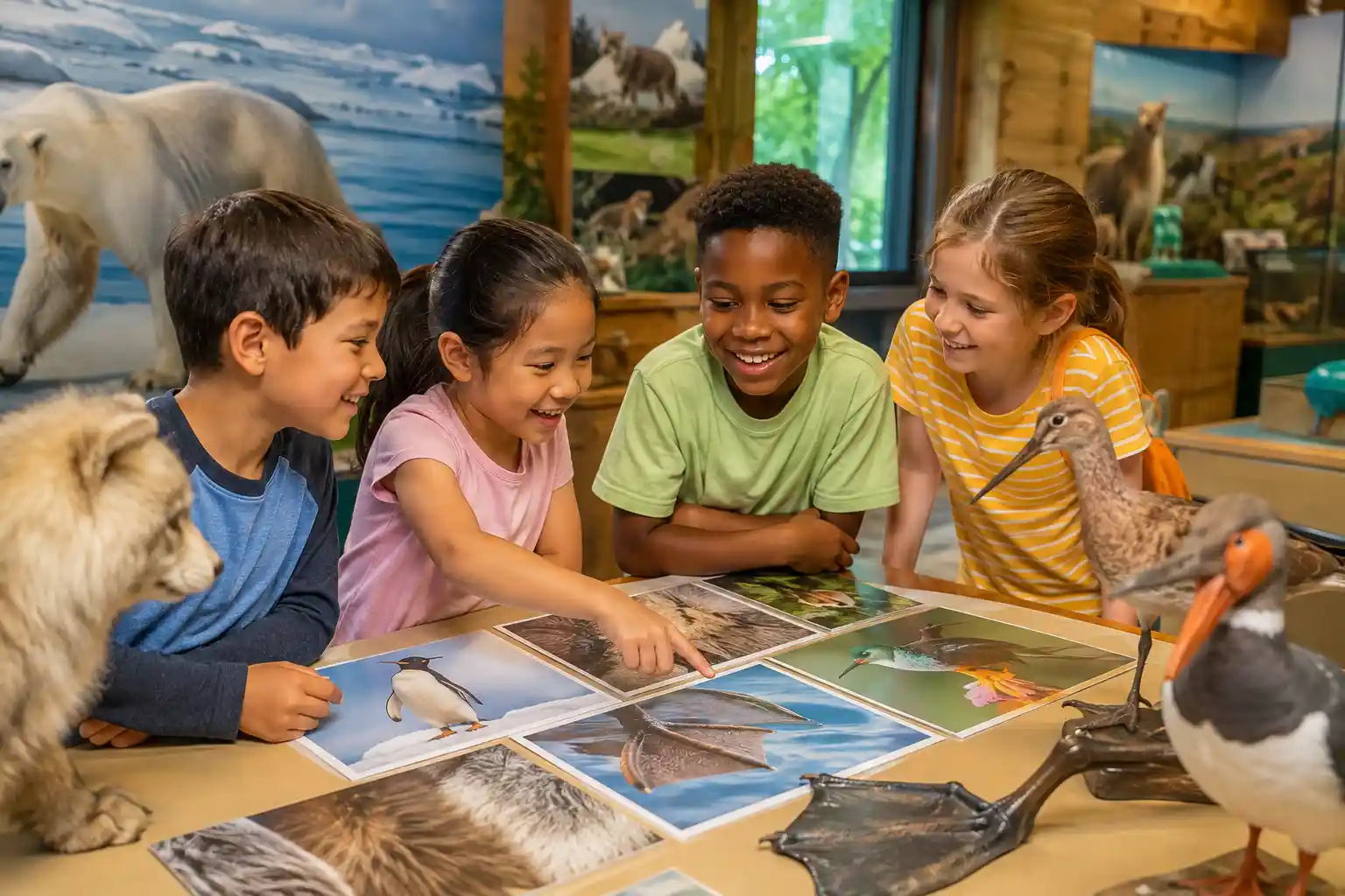 Children learning how animals adapt to their environment