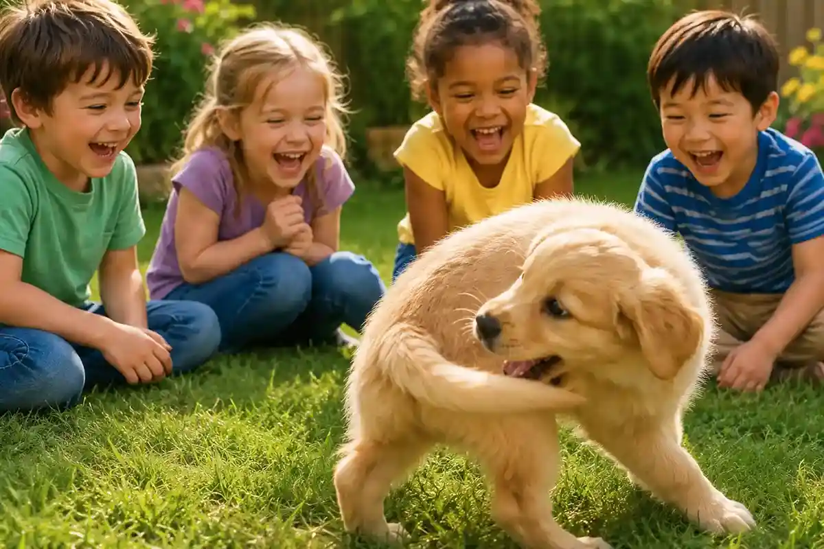 Kids giggling